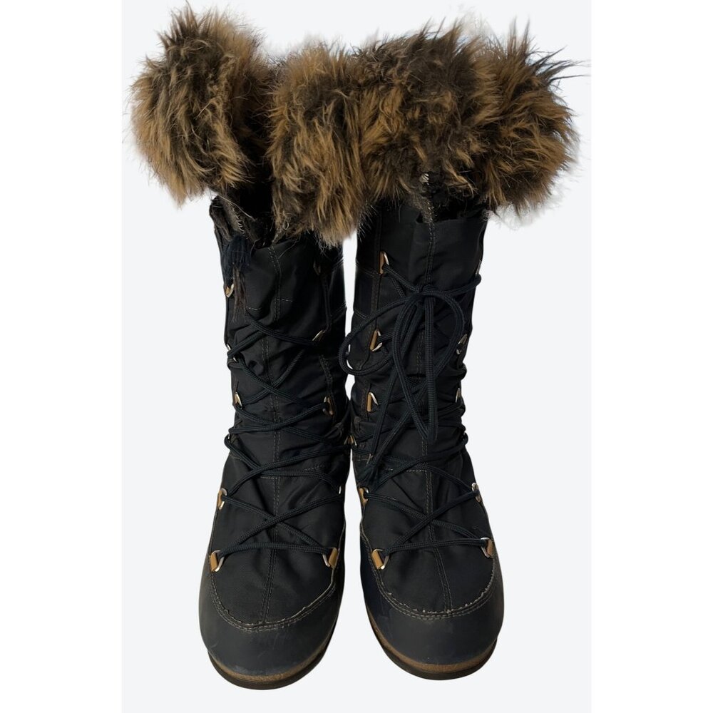 Moon Boot The Original Women's Monaco WP-2 Faux Fur Boots Navy US 9 - Picture 2 of 16